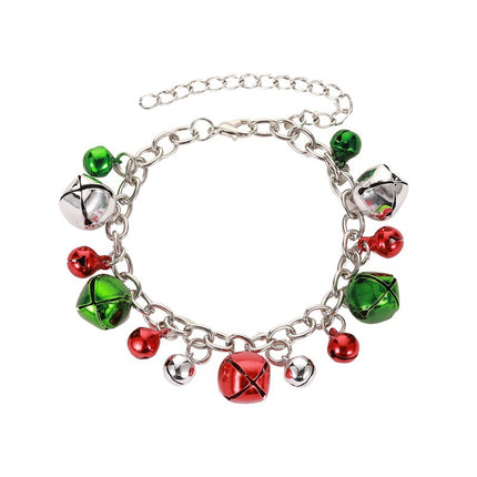 Christmas Jewelry Colorful Bell Necklace Bracelet Earrings