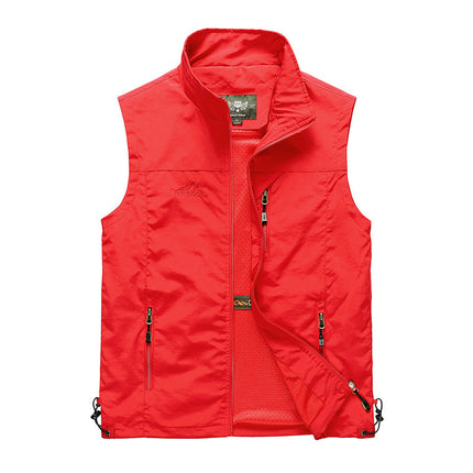 Wholesale Men's Spring Summer Outdoor Casual Quick Dry Stand Collar Vest