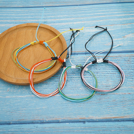 Colorful Cord Braided Bracelet Set of Four Unisex Bracelet
