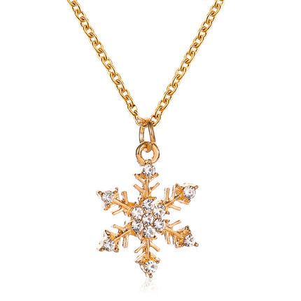 Fashion Necklace Snowflake Cane Christmas Tree Drip Oil Necklace