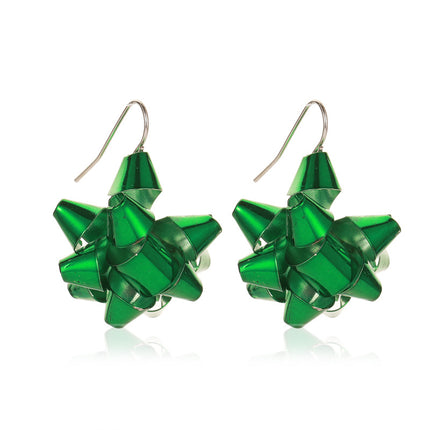 Christmas Snowflake Ribbon Bell Christmas Gift Tassel Earrings