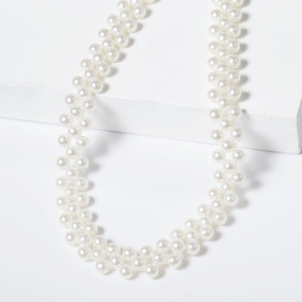 Fashion Street Shot Beaded Round Handmade Imitation Pearl Necklace