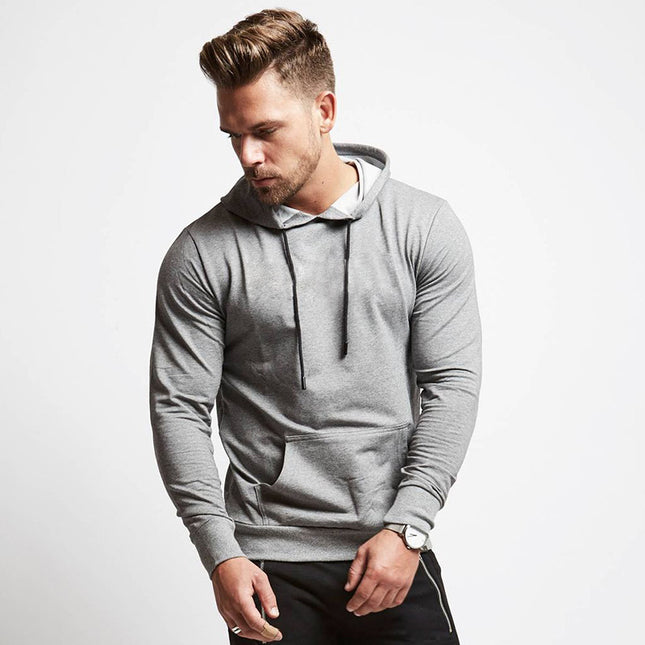 Wholesale Men's Autumn Fitness Sports Pullover Cotton Hooded Hoodies