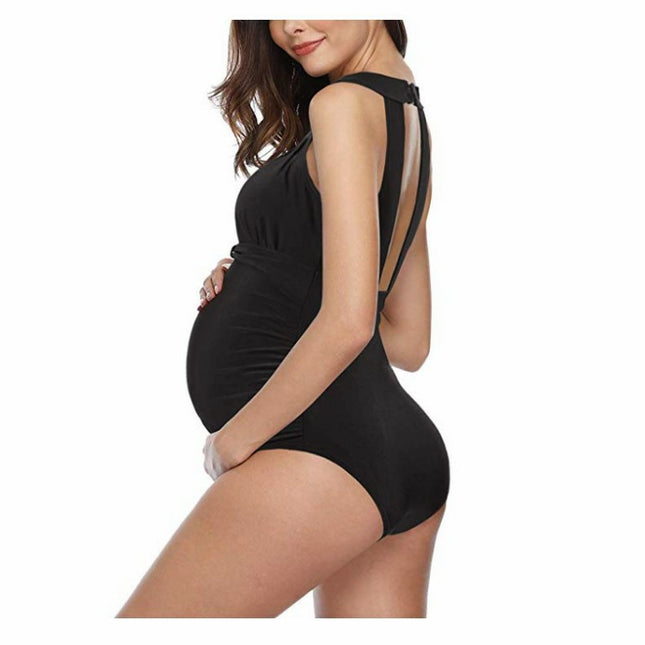 Wholesale Maternity Solid Color One-Piece Tankini Swimsuit