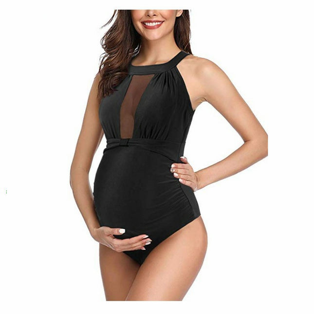 Wholesale Maternity Solid Color One-Piece Tankini Swimsuit