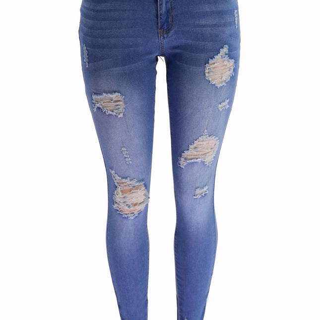 Frühlings-Jeans mit zerrissenen schmalen Bleistiftjeans für Damen