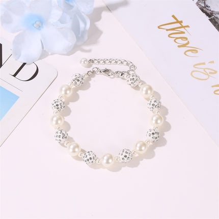 Wholesale Fashion Simple Pearl Rhinestone Ball Beaded Bracelet