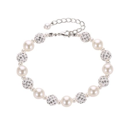Wholesale Fashion Simple Pearl Rhinestone Ball Beaded Bracelet