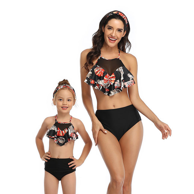 Bikini lindo de moda para padres e hijos traje de baño de dos piezas