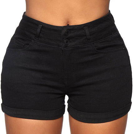 Wholesale Ladies Slim Fit Elastic Butt Lift Denim Shorts
