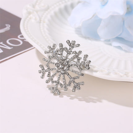 Rhinestone Corsage Pin Christmas Style Creative Snowflake Brooch