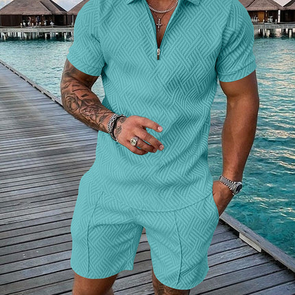 Wholesale Men's Sports Casual Short Sleeve Top Shorts Two-Piece Set