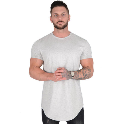 Wholesale Men's Loose Sports Casual Short Sleeve Solid Color Cotton T-Shirt
