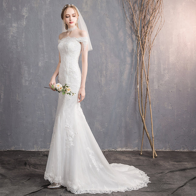 Wholesale Bridal Strapless French Slim Mermaid Light Wedding Dress