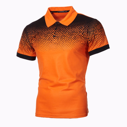 3D-bedrucktes Kurzarm-Poloshirt für Sommermänner mit Farbverlauf