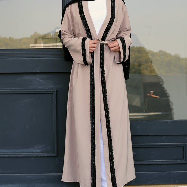 Middle Eastern Muslim Arab Ladies Beaded Cardigan Robe