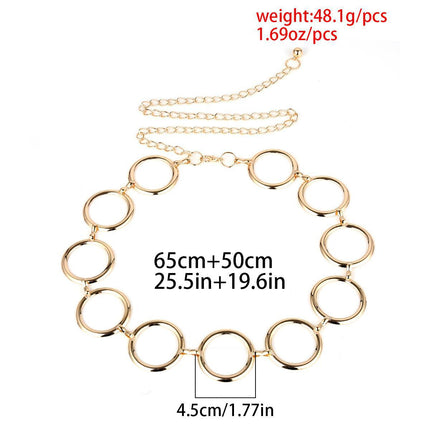 Geometry Round Chain Body Chain Metal Waist Chain