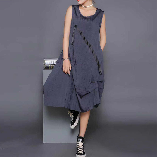 Wholesale Women's Summer Plus Size Casual Solid Color Dress