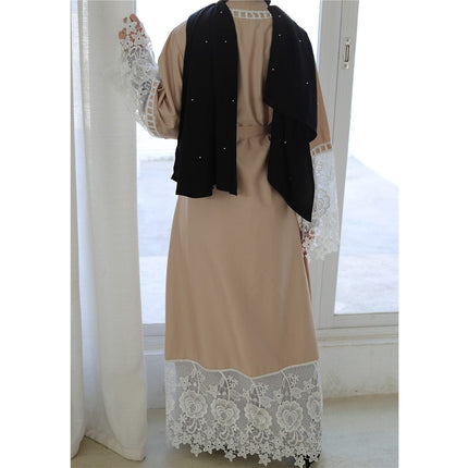 Damenmode bestickte Strickjacke Robe muslimische Abaya