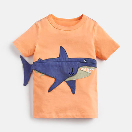 Kurzärmliges Sommer-T-Shirt aus gestrickter Baumwolle für Jungen