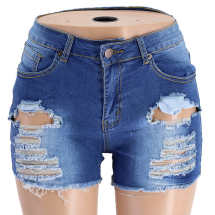 Wholesale Women's Fashion Spring Ripped Denim Shorts