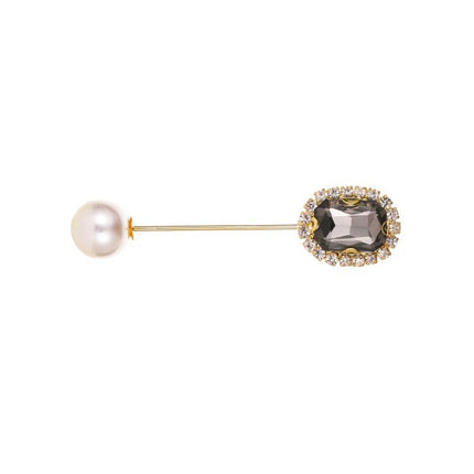 Broche de hebilla de pin de cristal cuadrado de perla de moda al por mayor