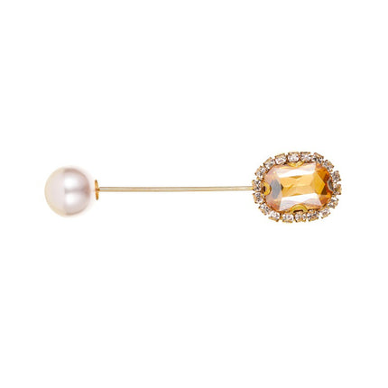 Wholesale Fashion Pearl Square Crystal Pin Buckle Brooch