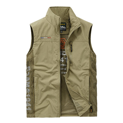 Wholesale Men's Spring Autumn Casual Outdoor Stand Collar Vest