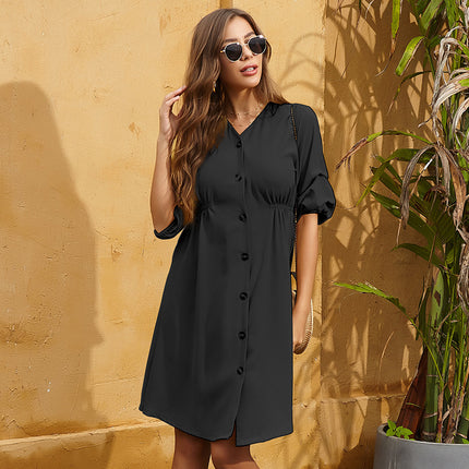 Wholesale Ladies Summer Plus Size Retro Niche Short Sleeve Dress