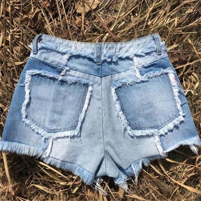 Sommermode Damen Jeans Shorts mit Fransen