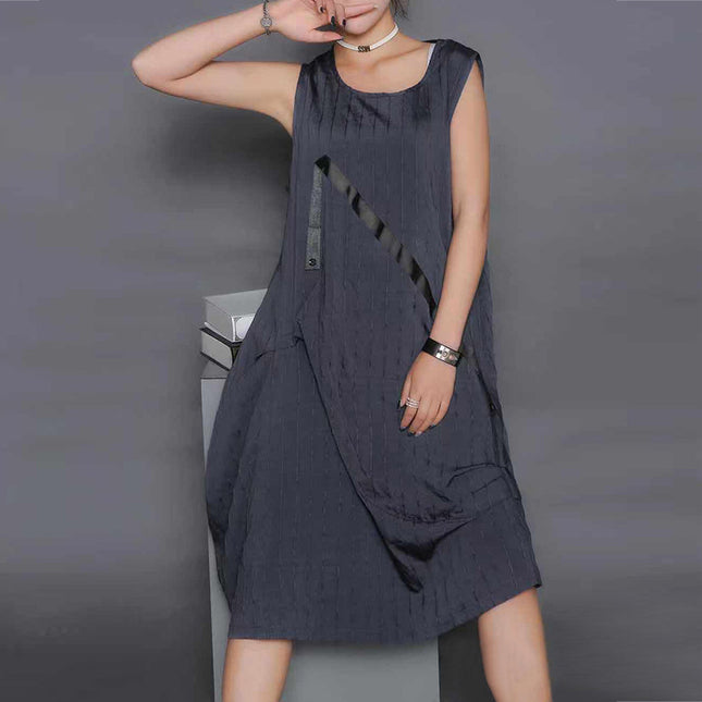Wholesale Women's Summer Plus Size Casual Solid Color Dress