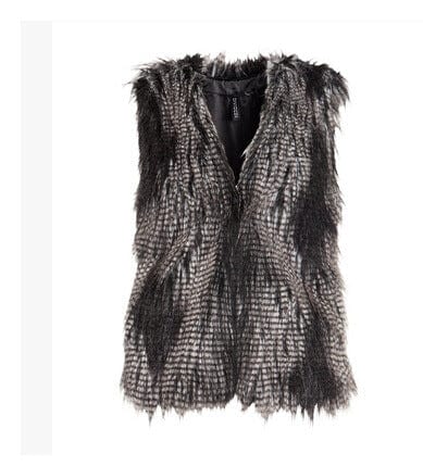 Wholeasle Women's Faux Fur Slim Fit Vest Fur Coat Ombre Tops