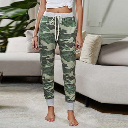 Wholesale Women's Summer Casual Print High Waist Tether Cropped Jogger