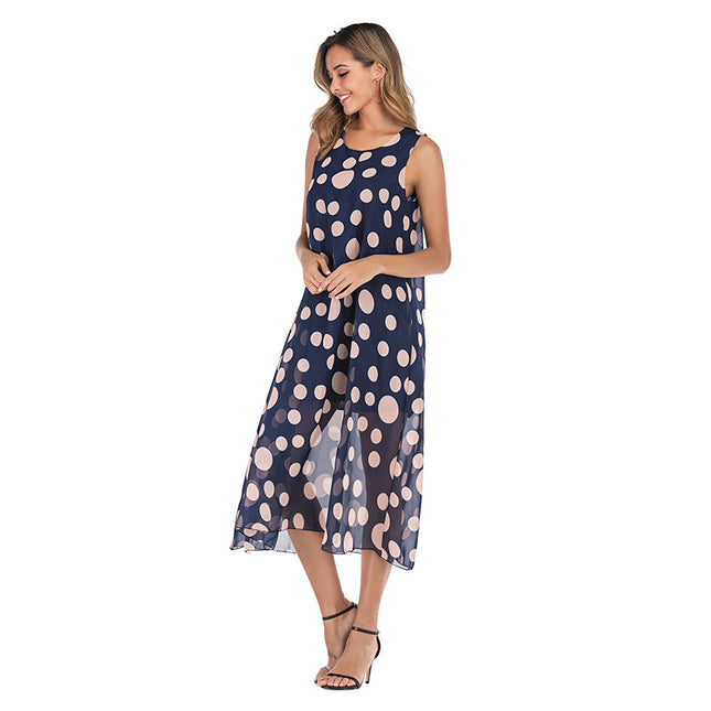 Wholesale Women's Summer Chiffon French Retro Polka Dot Dress