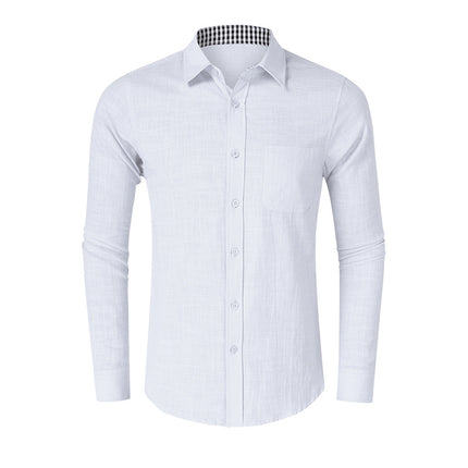 Wholesale Men's Linen Shirt Fall Winter Long Sleeve Plus Size Shirt