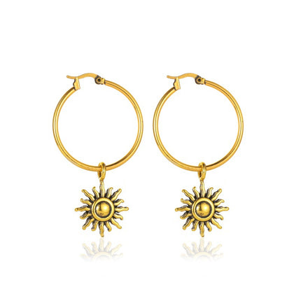 Großhandelsmode-Sonne-Ohrringe Einfache kurze Sonne-Blumen-Ohrringe