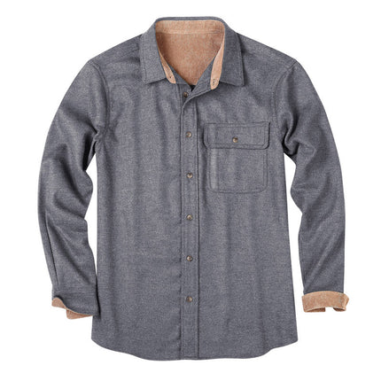 Camisas de manga larga con botones de franela para hombre de otoño invierno