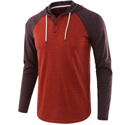 Wholesale Men's Fall Winter Plus Size Long Sleeve Hooded T-Shirt