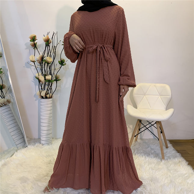 Wholesale Middle Eastern Ladies Panel Long Sleeve Dress