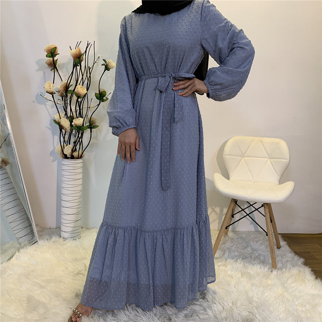Wholesale Middle Eastern Ladies Panel Long Sleeve Dress