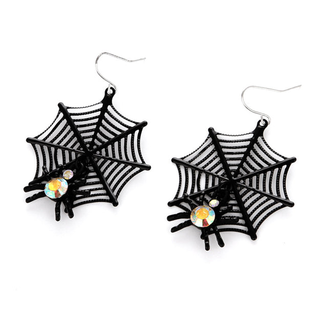 Venta al por mayor Pendientes de Halloween Spooky Spider Skull Stud Pendientes