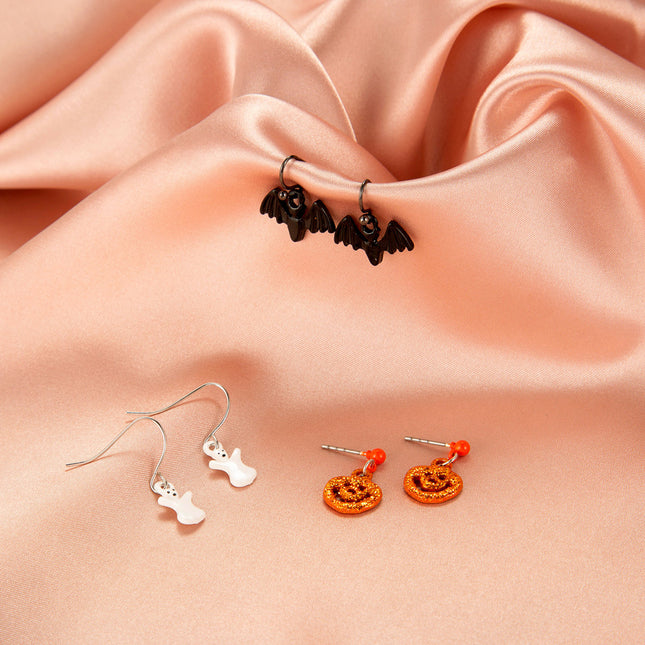 Großhandels-Halloween personifizierte Fledermaus-Schädel-lustige Satz-Ohrringe