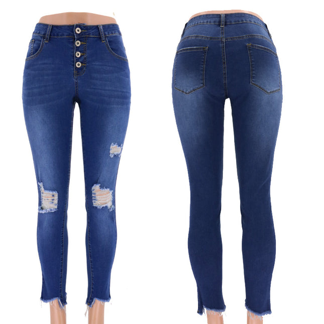 Wholesale Women's Spring Summer High Stretch High Waist Jeans