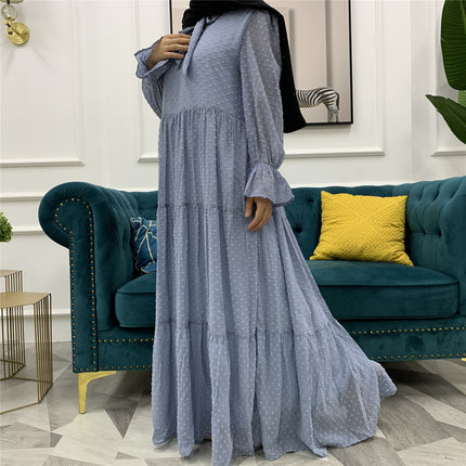 Wholesale Ladies Panel Long Sleeve Middle Eastern Fashion Dress