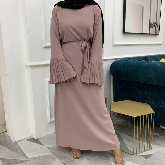Übergroßes Kleid mit plissierten Ärmeln für muslimische Frauen aus dem Nahen Osten
