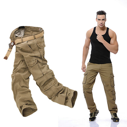 Gewaschene Workwear Multi-Pockets Lässige Herrenhose in Übergröße