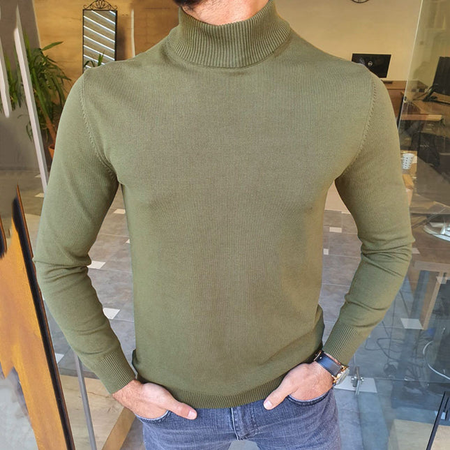 Wholesale Men's Spring Autumn Turtleneck T-shirt Long-sleeved Thin Sweater