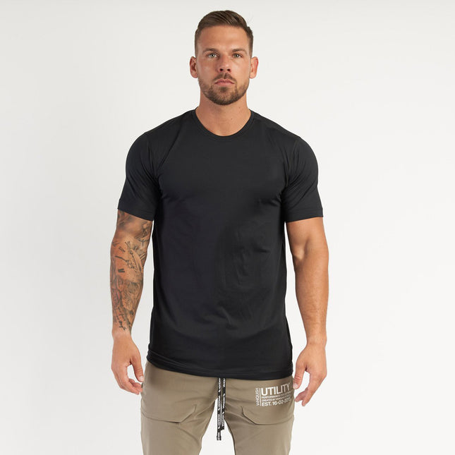 Sommer-Herren-Sport-Rundhals-Fitness-T-Shirt mit kurzen Ärmeln
