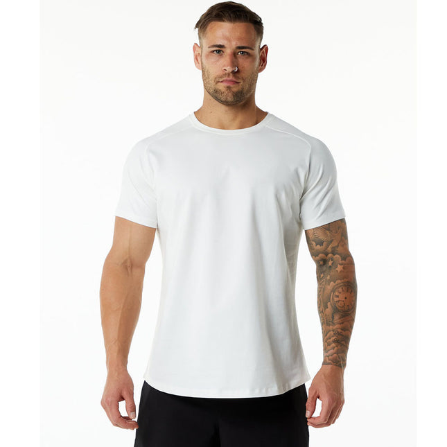 Lässiges Kurzarm-T-Shirt aus sportlicher Baumwolle für Herren mit Rundhalsausschnitt