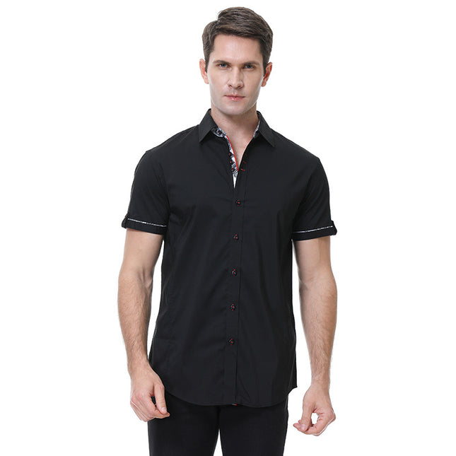 Men's Stretch TC Shirt Short Sleeve Business Shirt